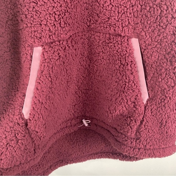 SO The Comfy Cozy 1/4 Zip Up Pullover Chunky Sweatshirt Maroon Size Large (NWT) - Picture 2 of 6